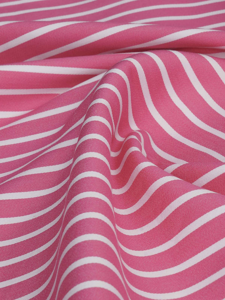 Fuchsia Pink & White Bold Stripes Bespoke Shirt (BSST-007)