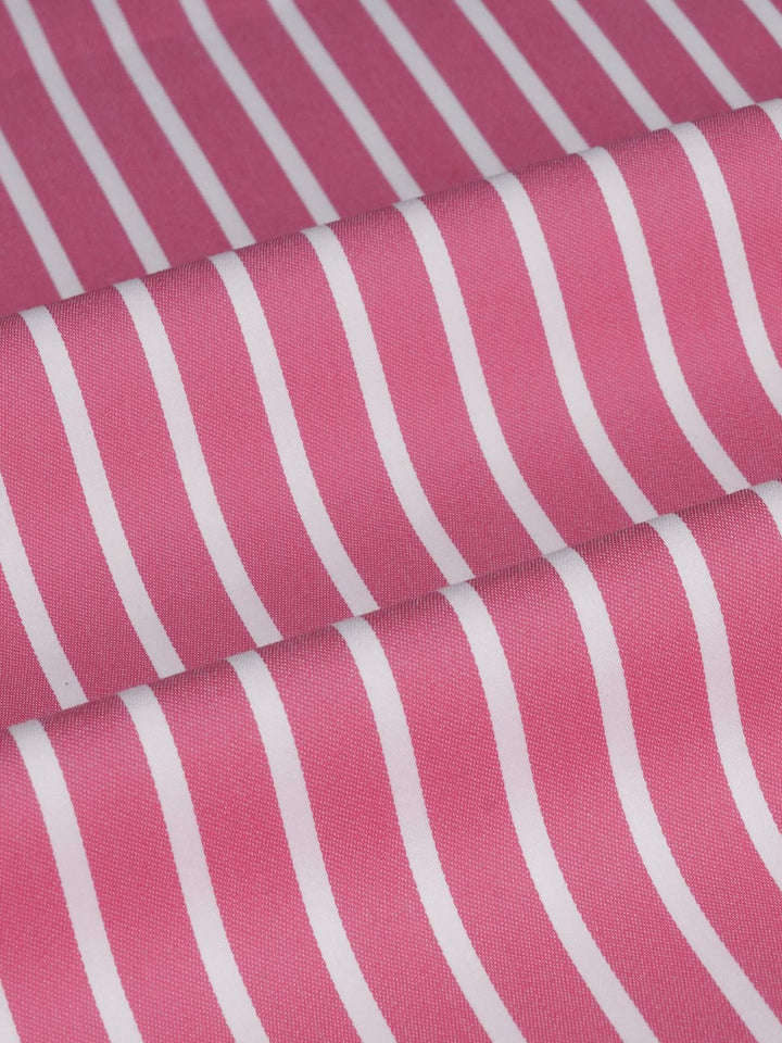 Fuchsia Pink & White Bold Stripes Bespoke Shirt (BSST-007)