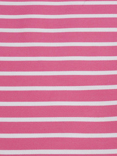 Fuchsia Pink & White Bold Stripes Bespoke Shirt (BSST-007)