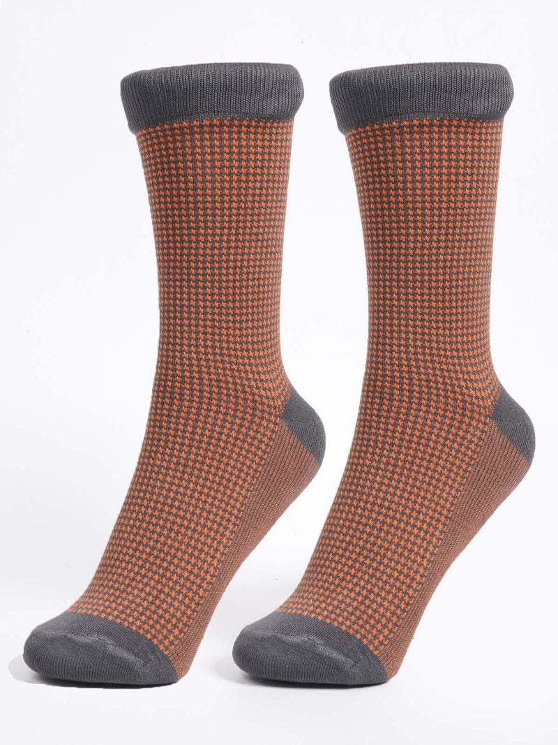 Orange & Charcoal Designer Socks (SOCKS-1269)