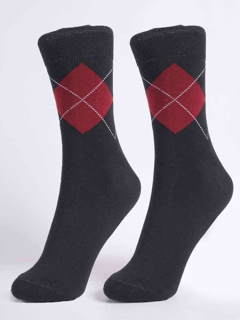 Black & Red Designer Socks (SOCKS-1296)