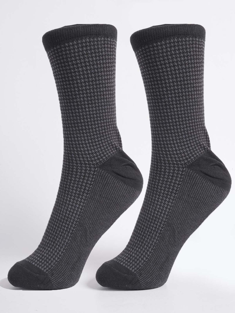 Black and Gray Textured Socks (SOCKS-1329)