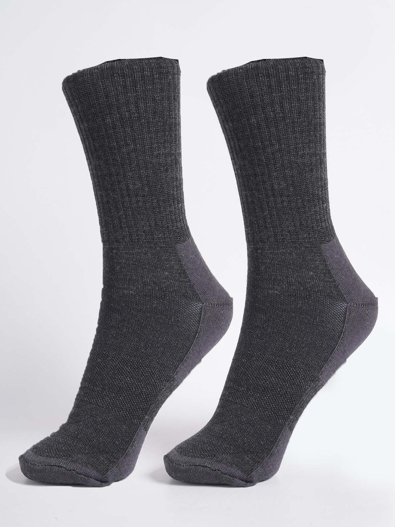 Dark Gray Textured Socks (SOCKS-1331)