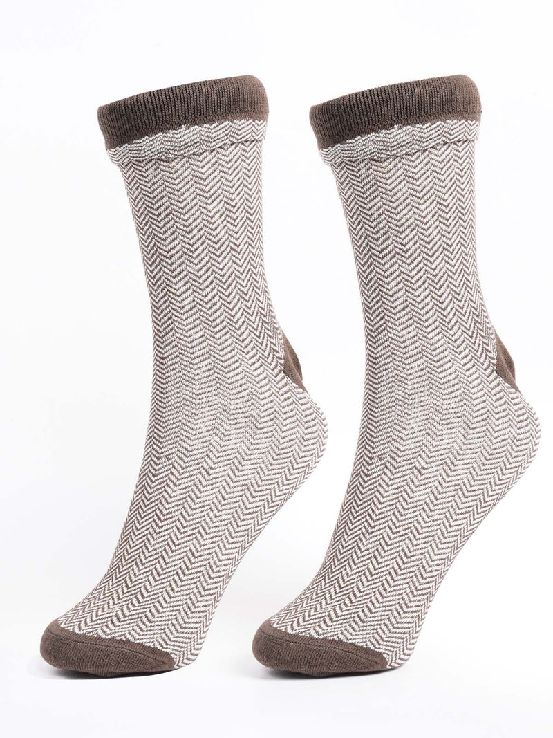 Brown & White Designer Socks (SOCKS-1345)