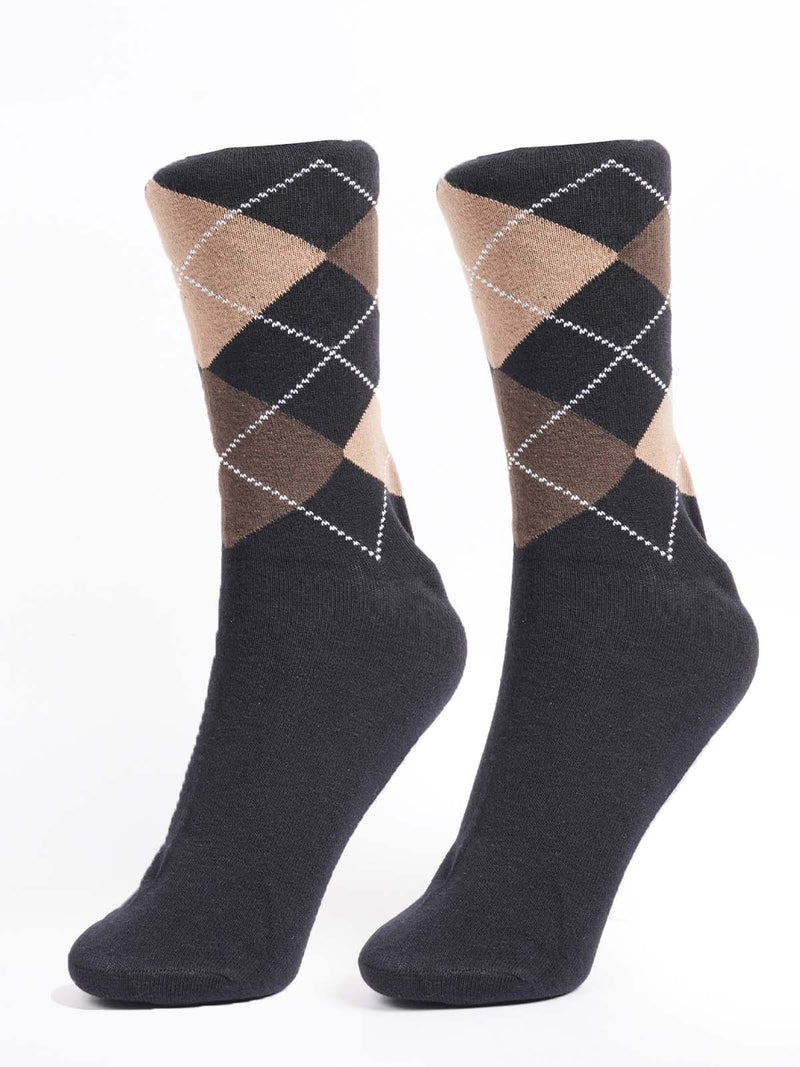 Black & Brown Designer Socks (SOCKS-1348)