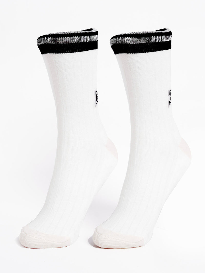 White Designer Socks (SOCKS-1359)