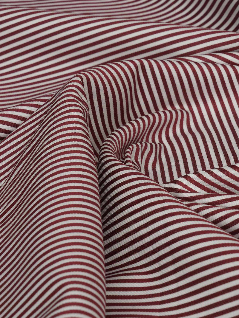 Maroon & White Stripes Bespoke Shirt (BSST-041)