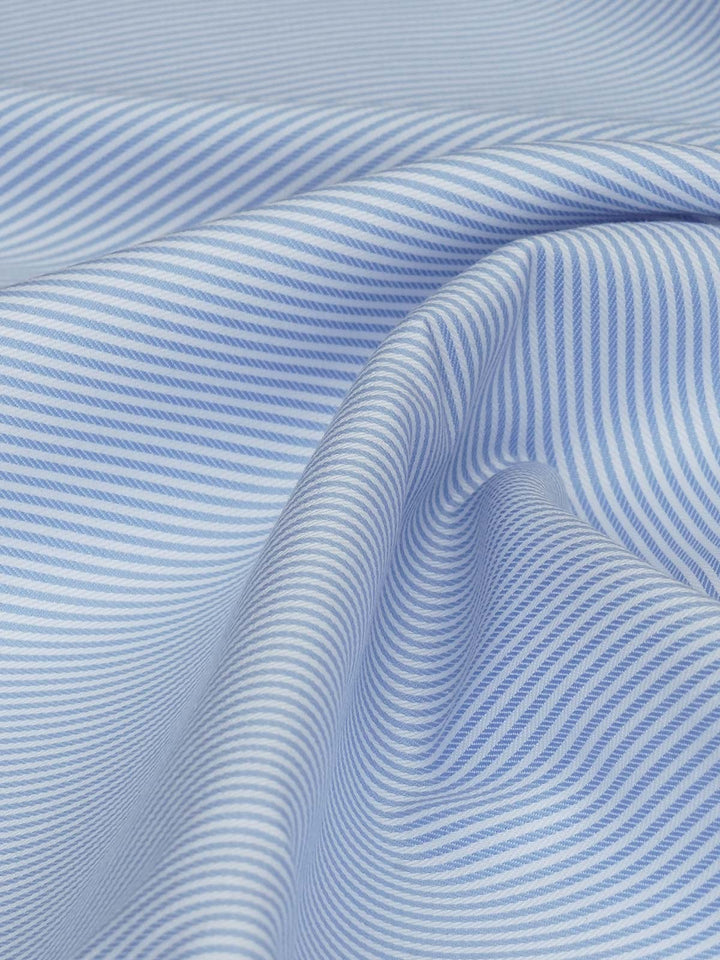 Sky Blue & White Bengal Stripes Bespoke Shirt (BSST-003)