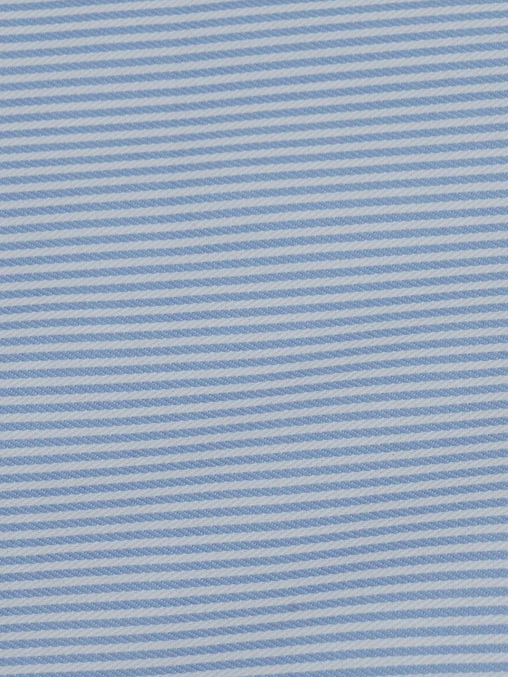 Sky Blue & White Bengal Stripes Bespoke Shirt (BSST-014)