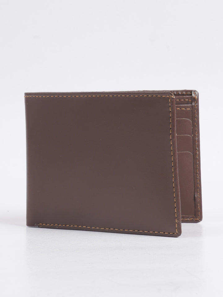 Brown Plain Leather Wallet (W-206)