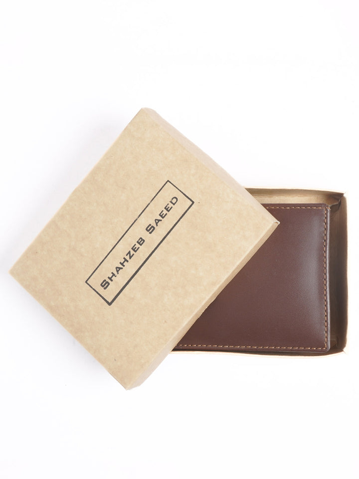 Brown Plain Leather Wallet (W-206)