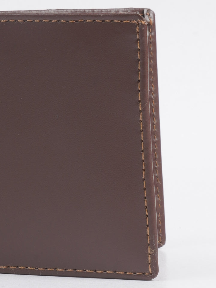 Brown Plain Leather Wallet (W-206)