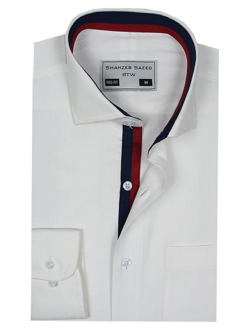 White Stripe, Cutaway Collar, Elite Edition, Men’s Formal Shirt  (RTW-2062)