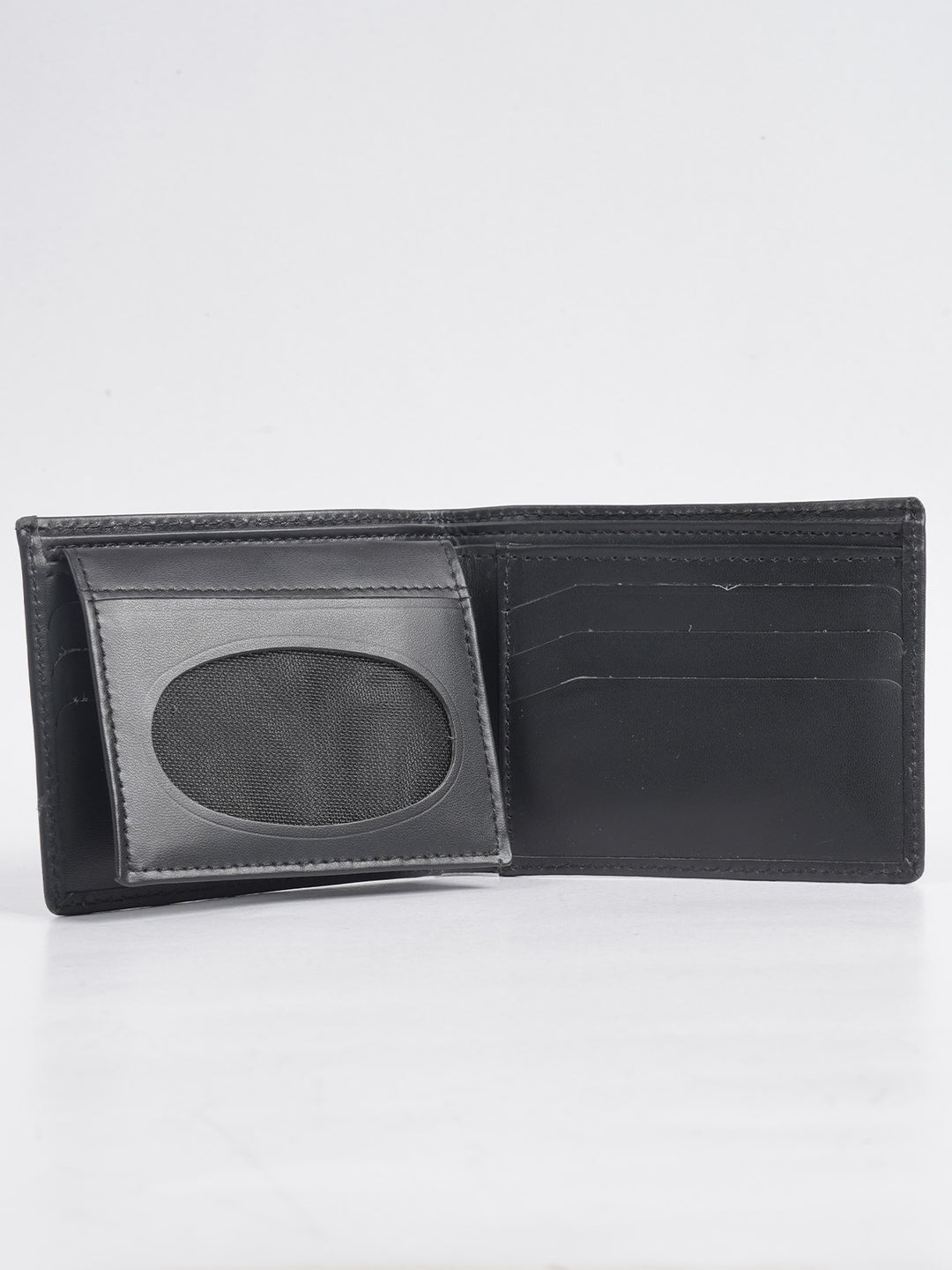 Black Plain Leather Wallet (W-207)