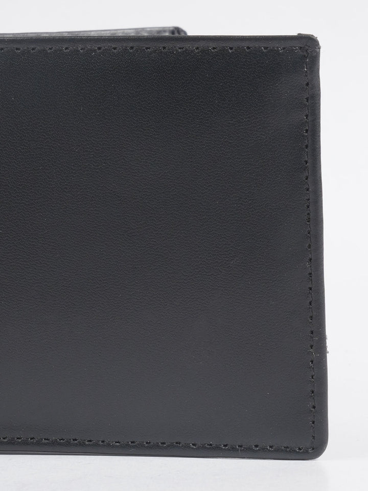 Black Plain Leather Wallet (W-207)