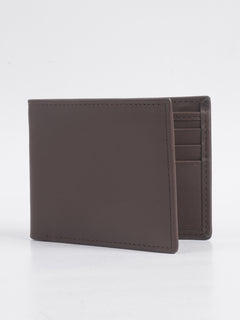 Brown Plain Leather Wallet (W-208)