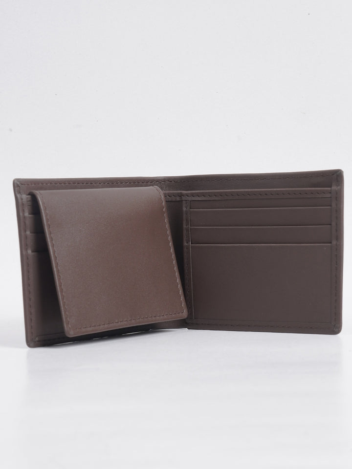 Brown Plain Leather Wallet (W-208)