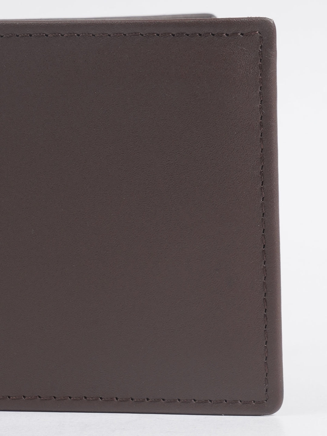 Brown Plain Leather Wallet (W-208)