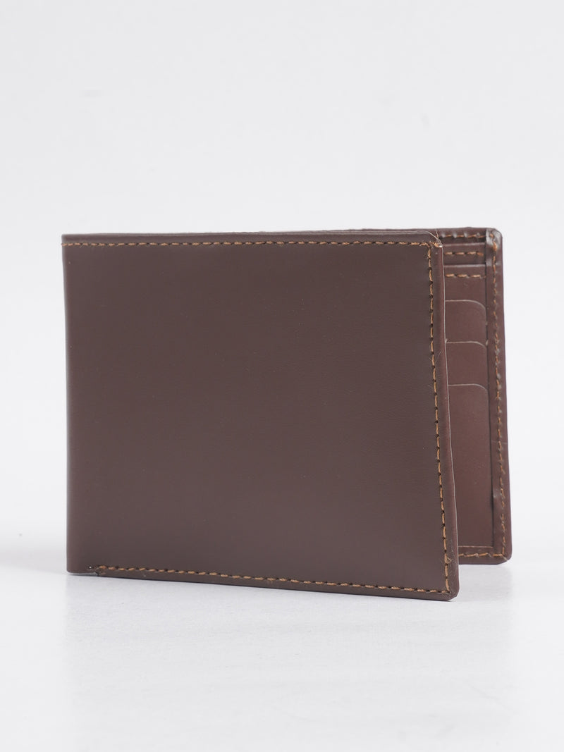Brown Plain Leather Wallet (W-210)