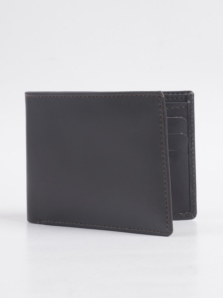 Black Plain Leather Wallet (W-211)