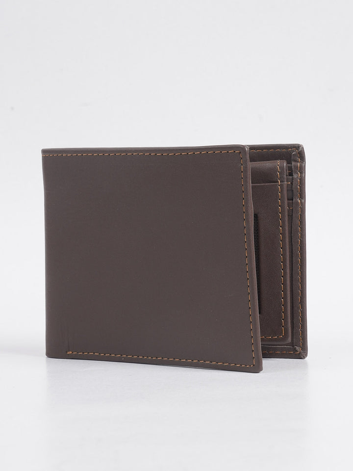 Brown Plain Leather Wallet (W-212)