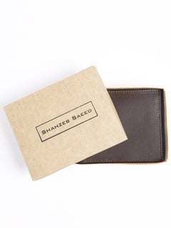 Brown Plain Leather Wallet (W-212)