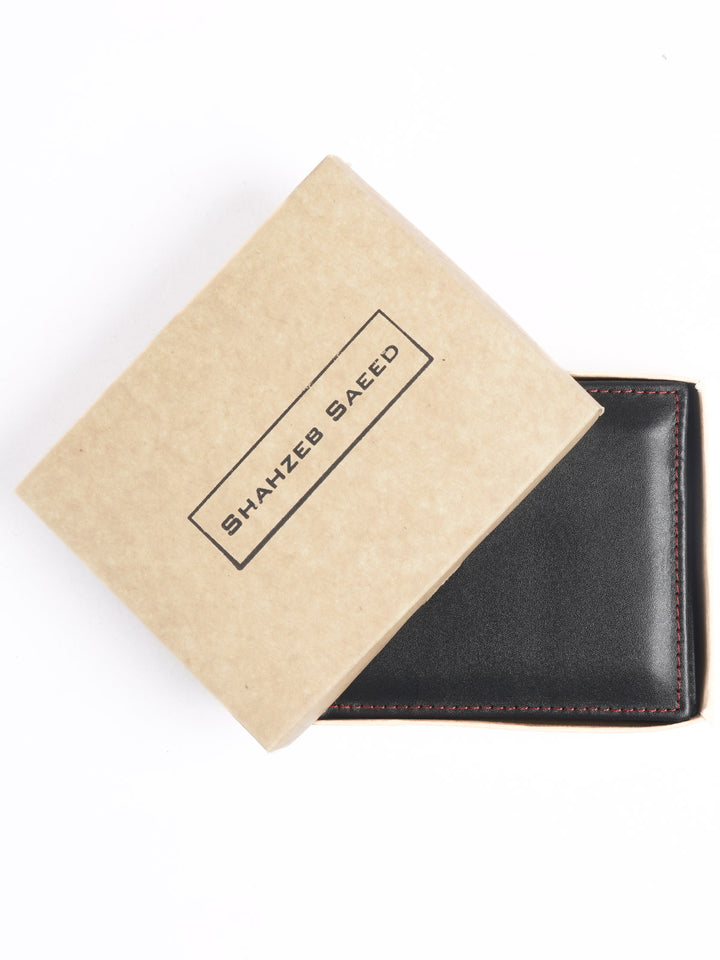 Black Plain Leather Wallet (W-213)