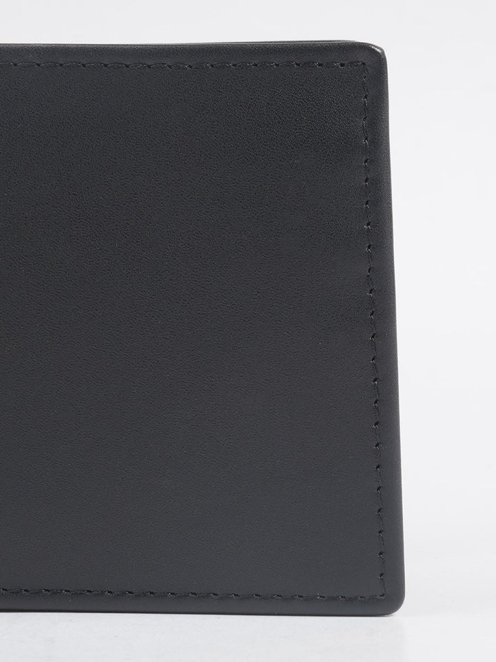 Black Plain Leather Wallet (W-218)