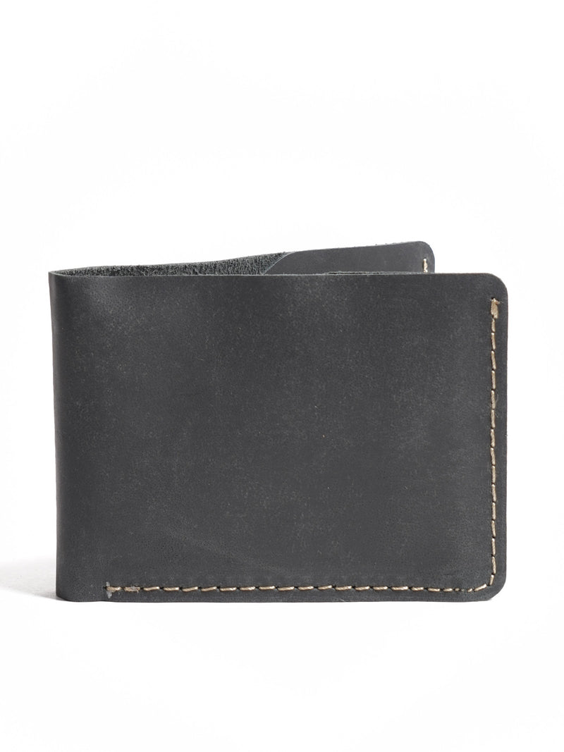 Black Plain Leather Wallet (W-224)