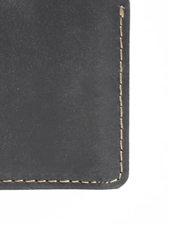 Black Plain Leather Wallet (W-224)