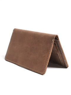 Light Brown Textured Leather Long Wallet (W-230)