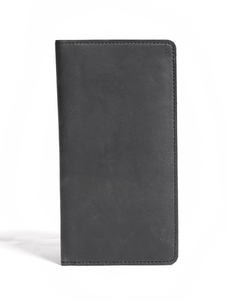 Black Long Leather Wallet (W-231)