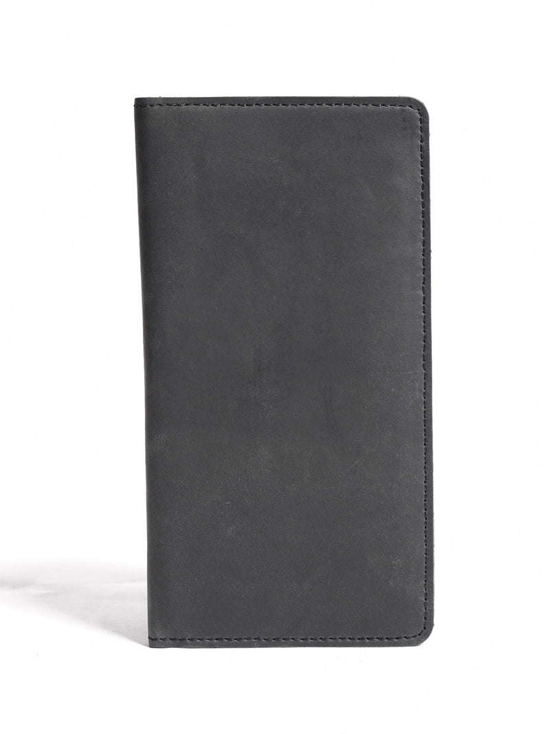 Black Long Leather Wallet (W-231)