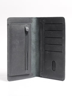 Black Long Leather Wallet (W-231)