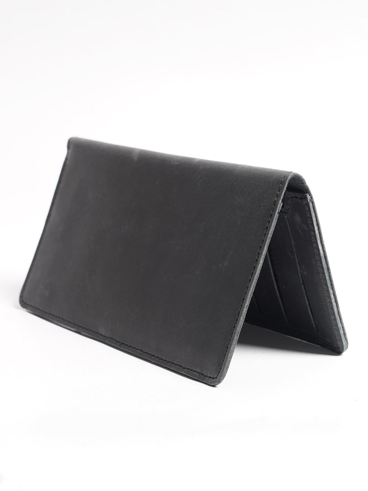 Black Long Leather Wallet (W-231)