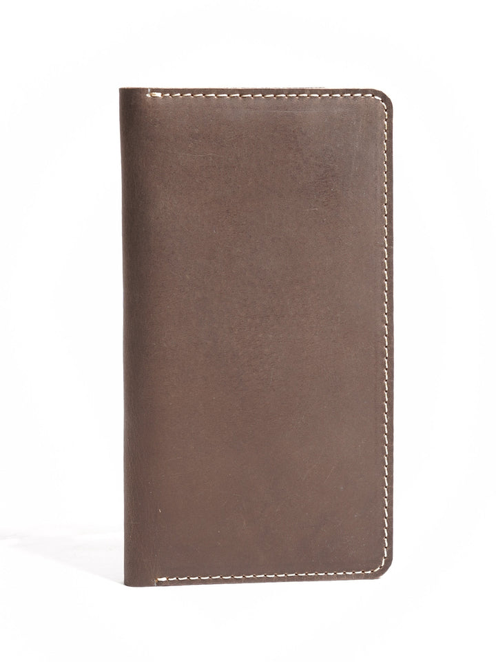 Brown Texture Leather Long Wallet (W-232)