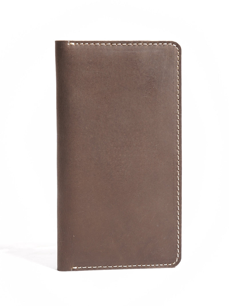 Brown Texture Leather Long Wallet (W-232)