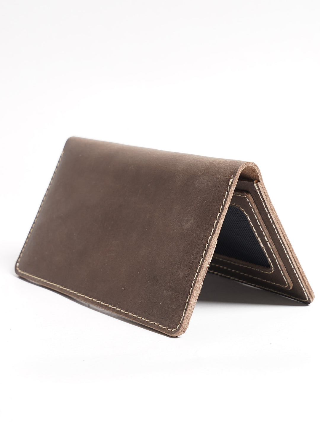 Brown Texture Leather Long Wallet (W-232)