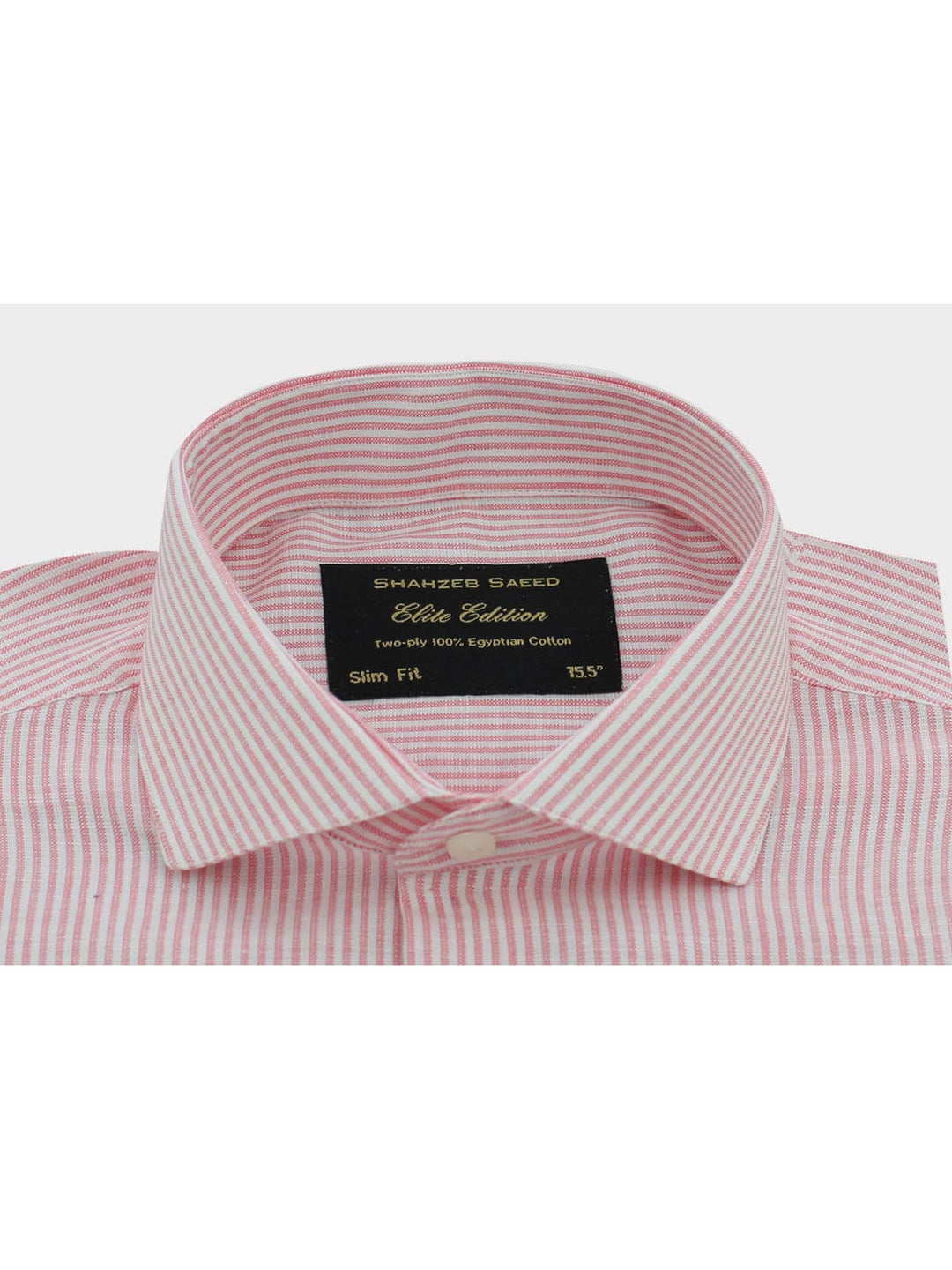 White & Pink Stripe, Elite Edition, French Collar Men’s Formal Shirt  (RTW-2416)