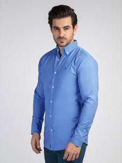 Blue Button Down Casual Shirt (CSW-329)