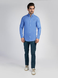 Blue Button Down Casual Shirt (CSW-329)