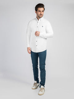 White Button Down Casual Shirt (CSW-338)