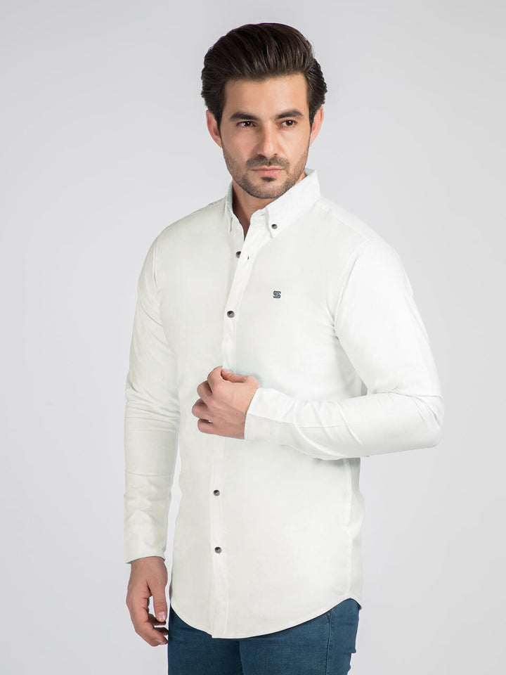 White Button Down Casual Shirt (CSW-340)