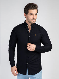 Black Button Down Casual Shirt (CSW-344)