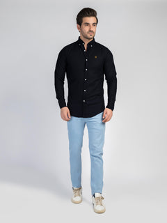 Black Button Down Casual Shirt (CSW-344)