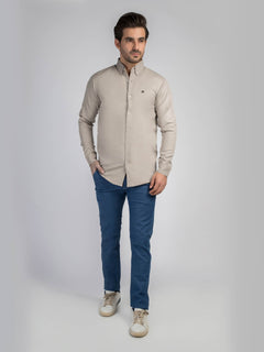 Light Brown Button Down Casual Shirt (CSW-356)