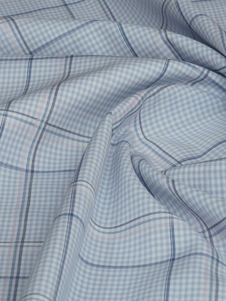 Sky Blue Check Bespoke Shirt (BSCK-006)