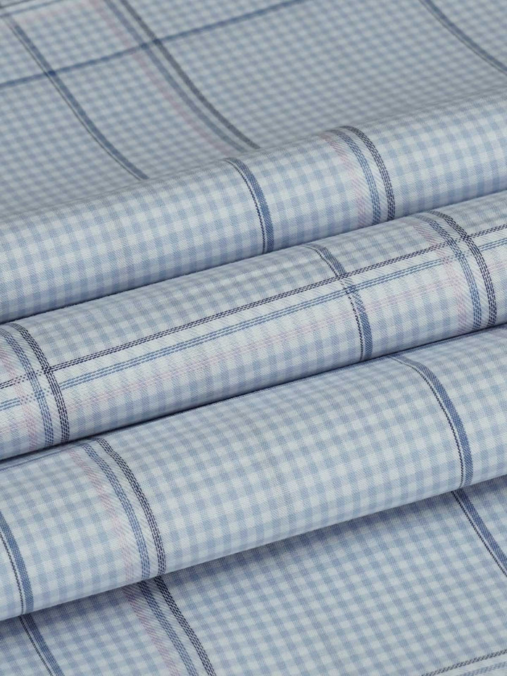 Sky Blue Check Bespoke Shirt (BSCK-006)