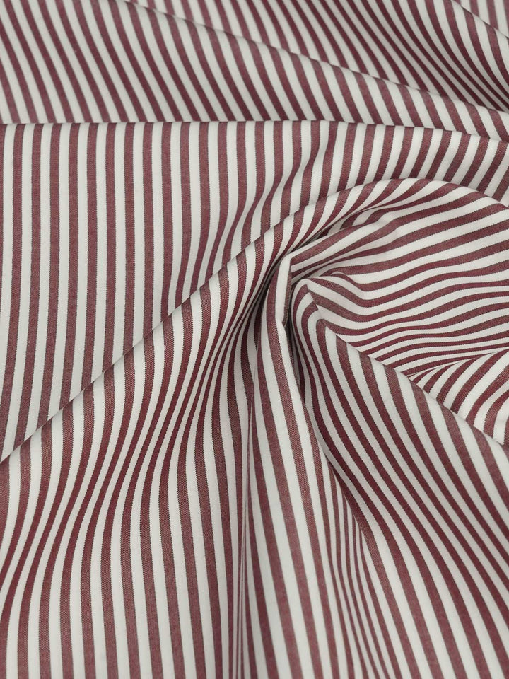 Maroon & White Striped Bespoke Shirt (BSST-047)