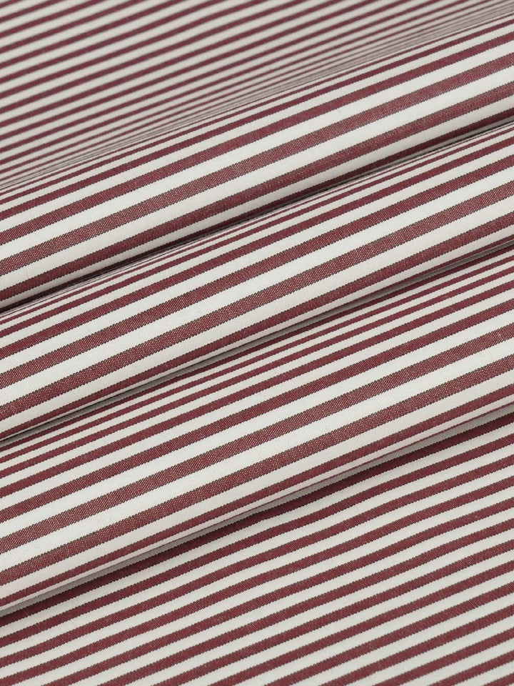 Maroon & White Striped Bespoke Shirt (BSST-047)